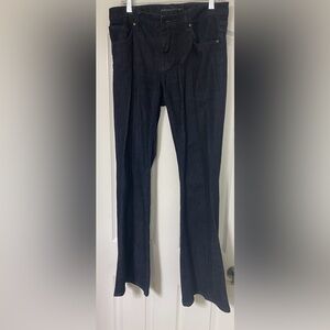Dark Rinse Seamed Wide Leg Jeans